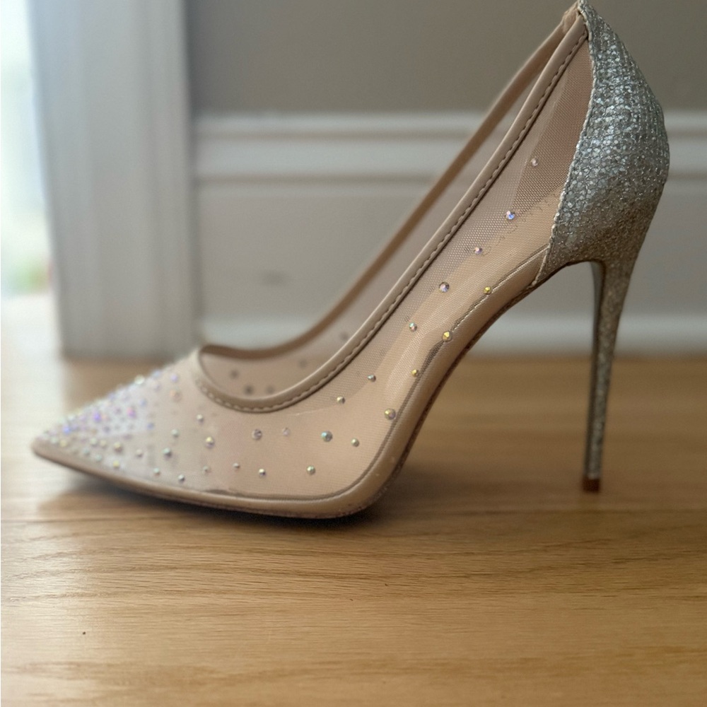 Mesh Rhineston High Heels Sz 10